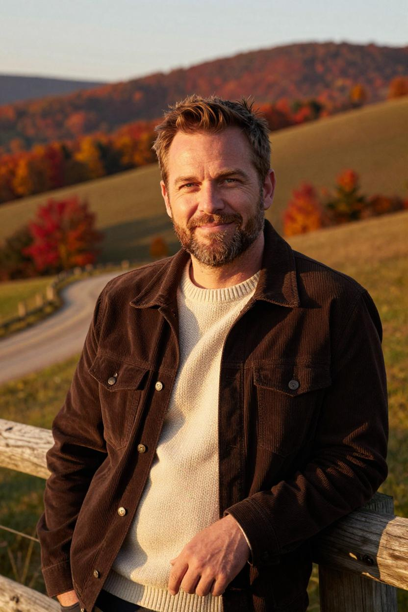 Calvin Reed, author, on his Pennsylvania property.